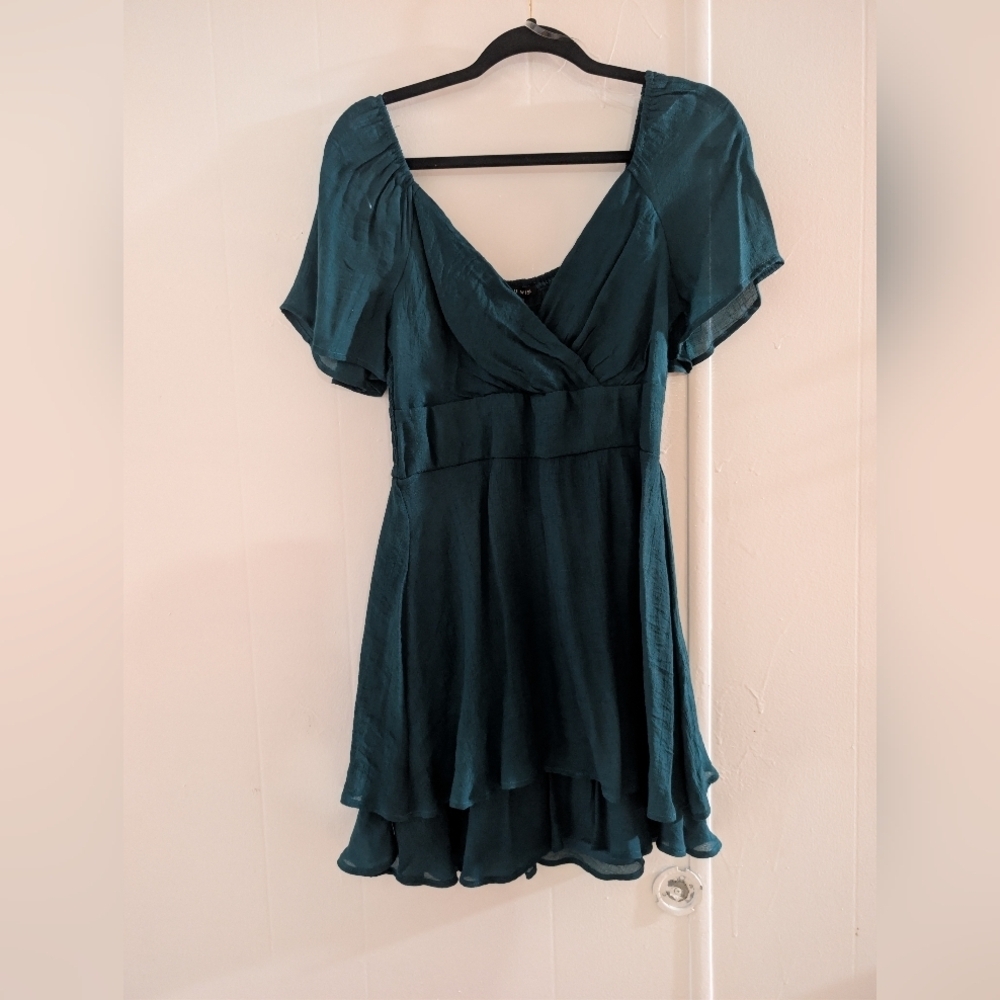 As U Wish Deep Teal Mini Dress